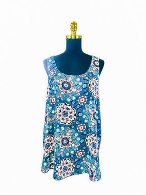 LOFT Mandala Print Racerback Tank Top Blouse Women's Size XL